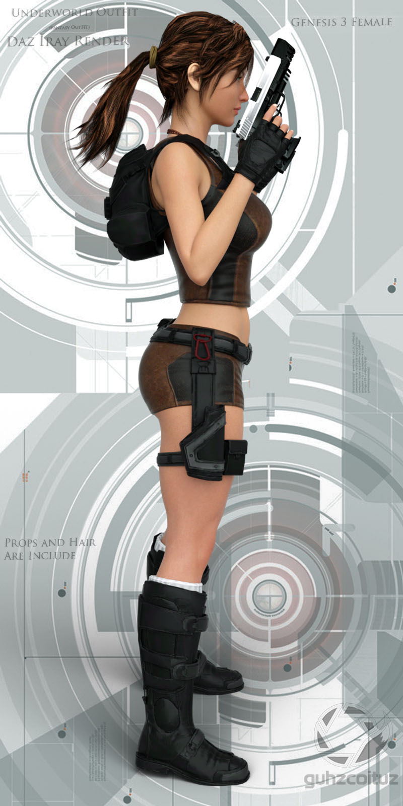 Underworld Outfit For Genesis 3 Female Side Renderopedia Daz