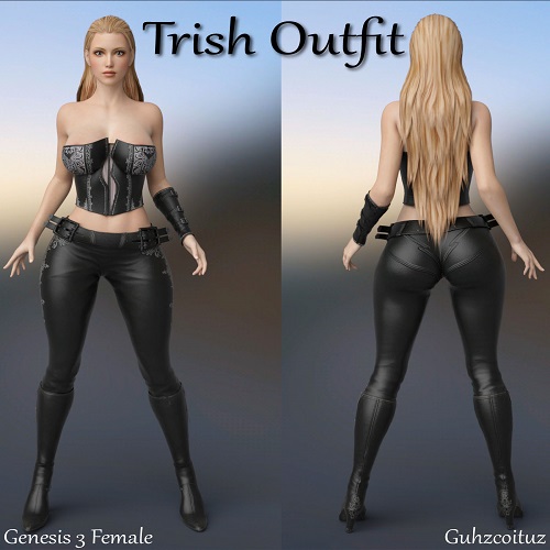 Leather Outfit For Genesis Female
